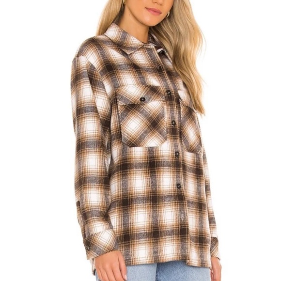 Revolve Plaid Shirt Jacket- S - Picture 9 of 9